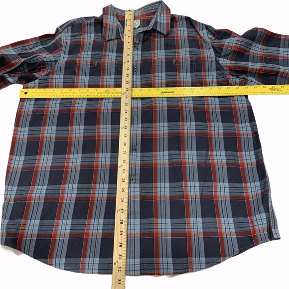 LL Bean Men Blue Red Plaid Long Sleeve Flannel Button Up Shirt Size X-Large XL - Picture 5 of 8